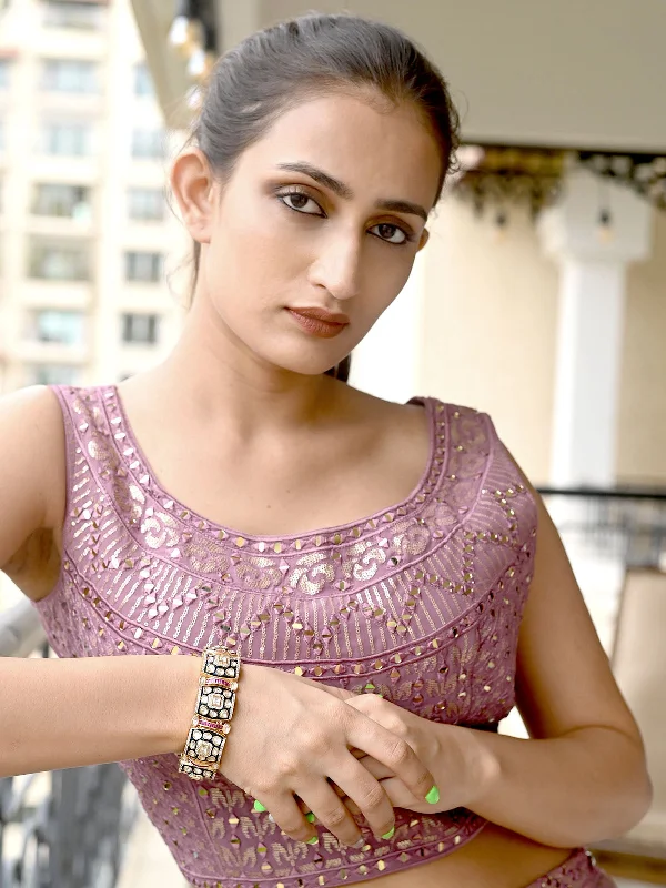 Flash Sale On Stunning Jewelry – Don't Miss Out Odette Black Gold Plated Kundan Bracelets For Women