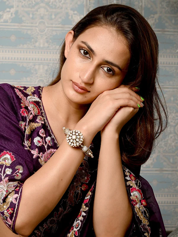 Personalized Jewelry Sale – Meaningful Gifts At Great Prices Odette Purple Gold Plated Kundan Bracelets For Women