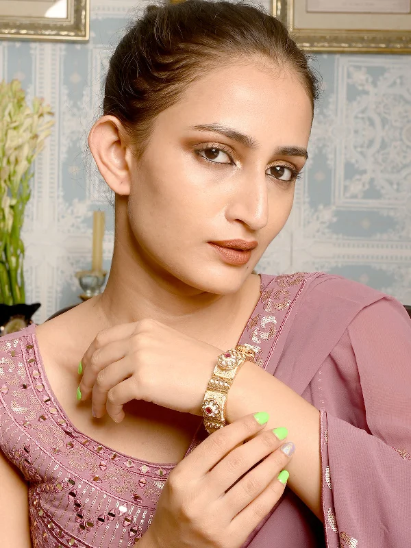 Handcrafted Jewelry Sale – Unique Designs At Low Prices Odette White Gold Plated Kundan Bracelets For Women