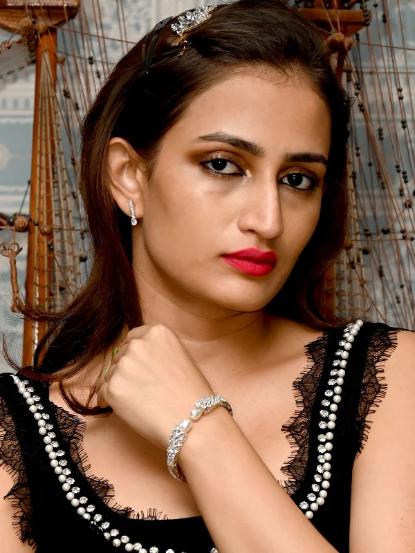 Shop Trending Jewelry With Exclusive Savings Odette White Stones Studded Bracelet For Women