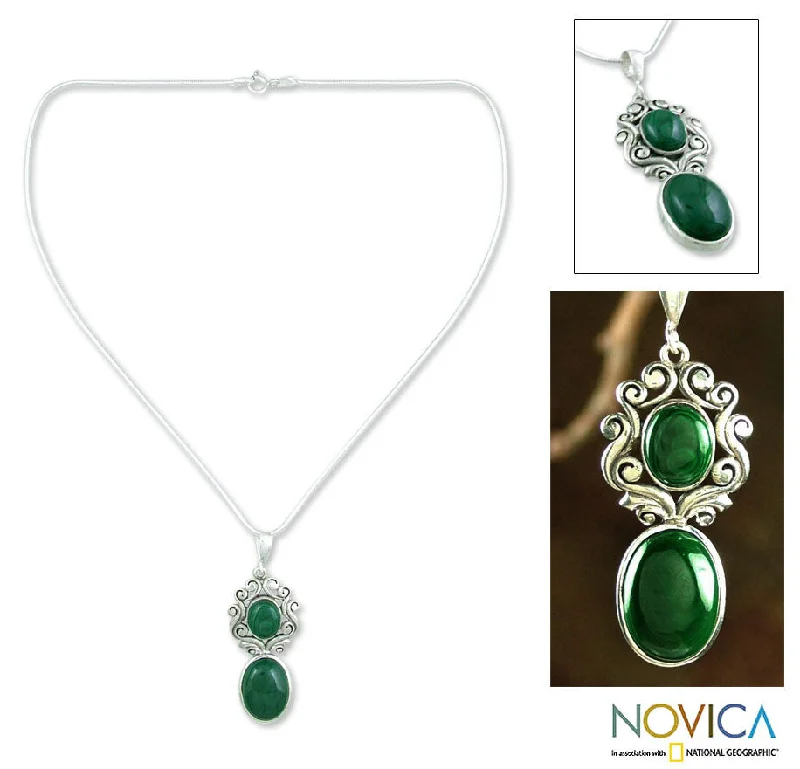 Luxury Handcrafted Jewelry For Elegant Looks Queen of the Forest Malachite Pendant Necklace