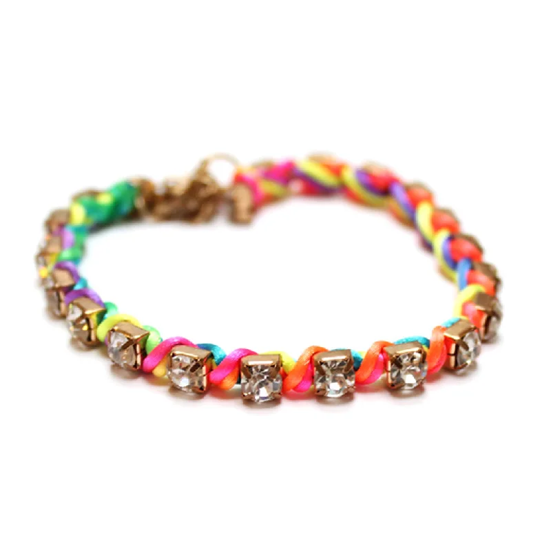 Personalized Engraved Jewelry For Meaningful Gifts Rainbow Rhinestone Bracelet