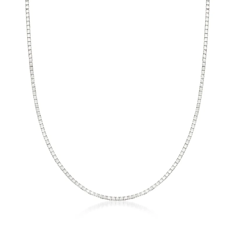 Ross-Simons 1.4mm 14kt White Gold Box Chain Necklace