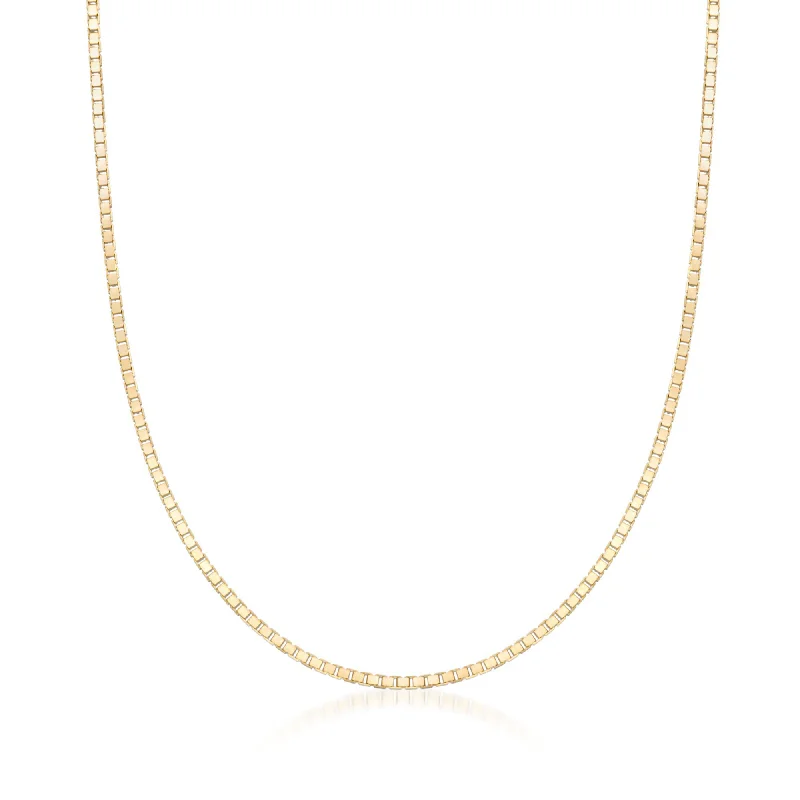 Ross-Simons 1.4mm 14kt Yellow Gold Box Chain Necklace