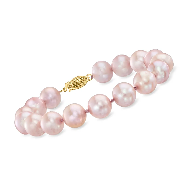 Buy More, Save More On Stunning Jewelry Designs Ross-Simons 10-11mm Pink Cultured Pearl Bracelet With 14kt Yellow Gold