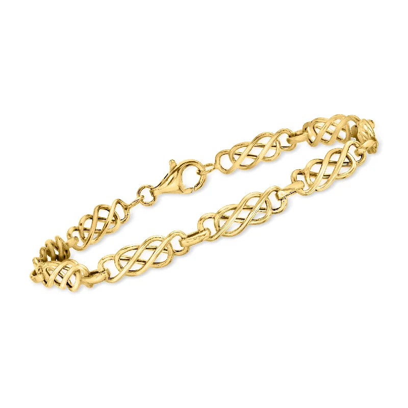 Shop Stylish Jewelry Now And Save Big Ross-Simons 14kt Yellow Gold Double-Infinity Link Bracelet