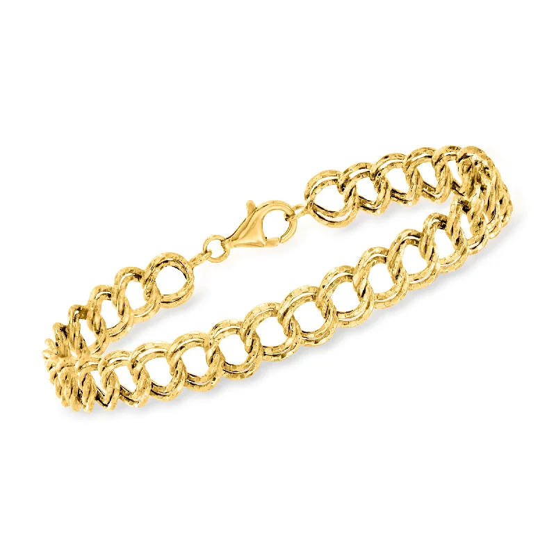 Affordable Luxury Jewelry For Every Occasion Ross-Simons 14kt Yellow Gold Double-Oval Link Bracelet