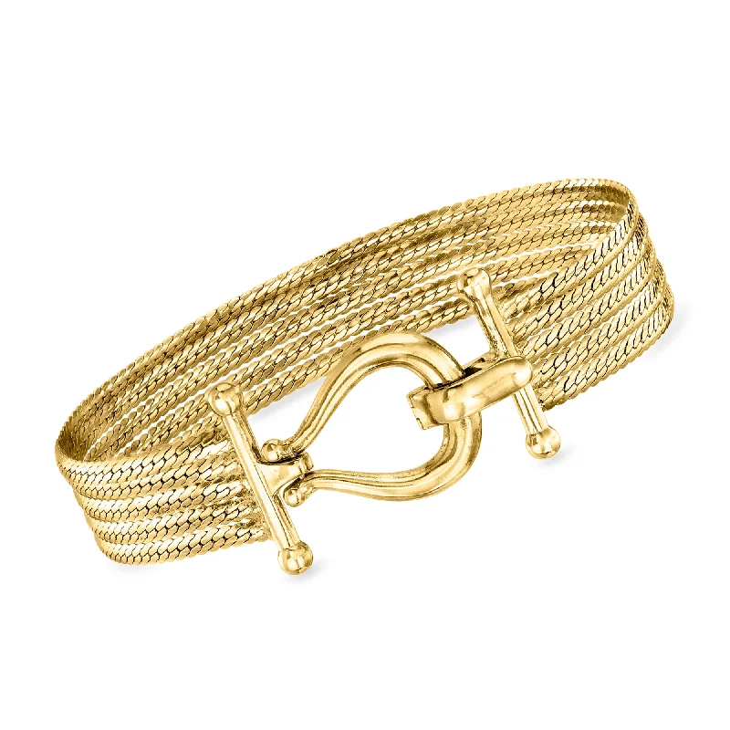 Final Call For Exquisite Jewelry At Reduced Rates Ross-Simons 18kt Gold Over Sterling Multi-Strand Cuban-Link Bracelet