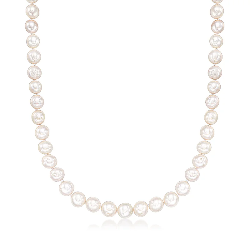 Bohemian-Inspired Jewelry For Free-Spirited Fashion Ross-Simons 8.5-9.5mm Cultured Pearl Necklace With Sterling Silver