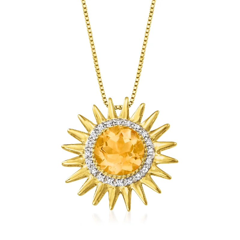 Exclusive Jewelry Sale Event – Shop Now Ross-Simons Citrine and . Diamond Sun Pendant Necklace in 18kt Gold Over Sterling