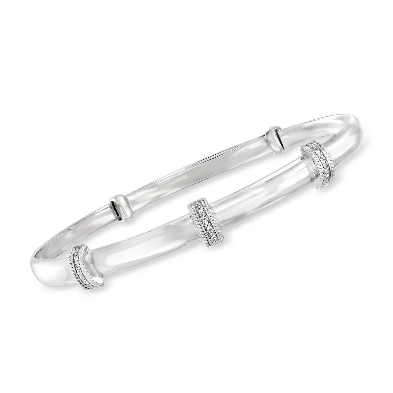 Flash Sale On Stunning Jewelry – Don't Miss Out Ross-Simons Diamond-Accented Bangle Bracelet in Sterling Silver