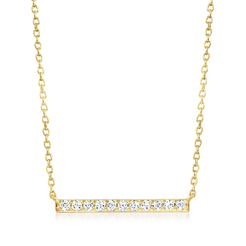 Get Ready To Sparkle – Special Jewelry Discounts Ross-Simons Diamond Bar Necklace in 14kt Yellow Gold