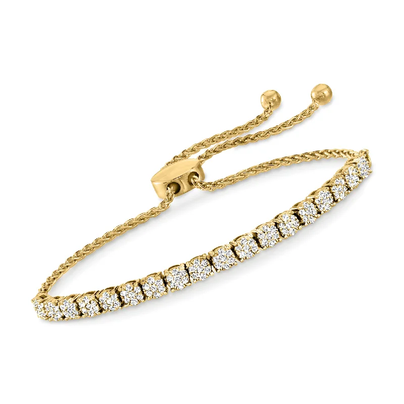 Once-A-Year Jewelry Deals – Shop Before They’Re Gone Ross-Simons Diamond Cluster Bolo Bracelet in 18kt Gold Over Sterling
