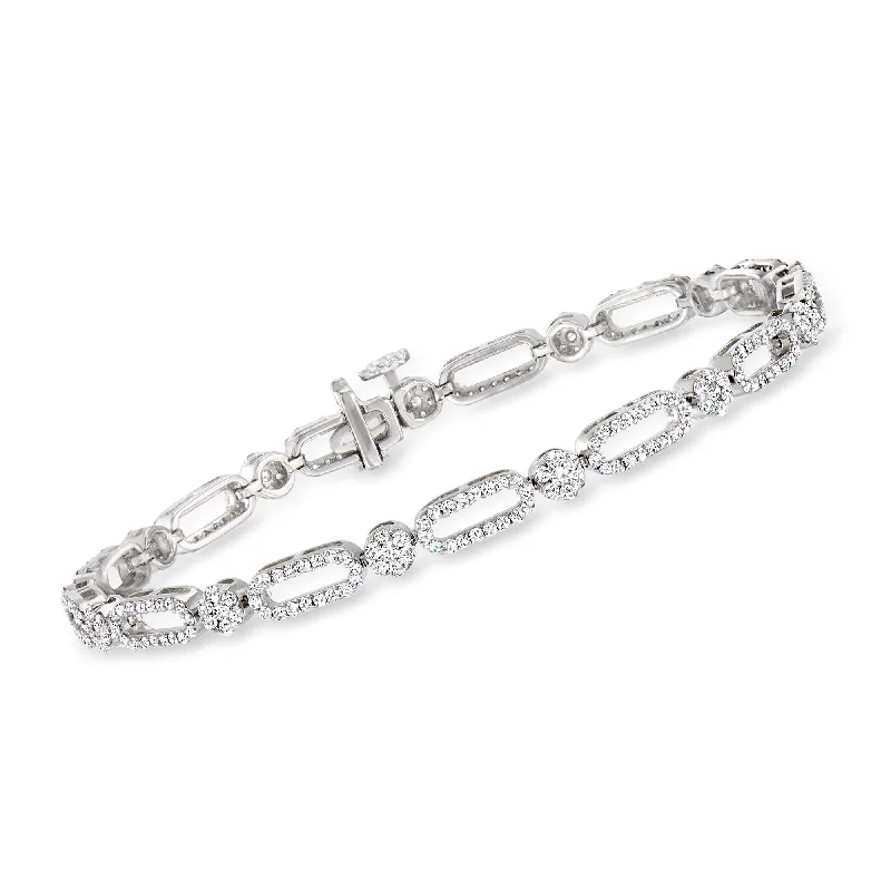 Shine Without Limits – Jewelry Sale Happening Now Ross-Simons Diamond Cluster Bracelet in 14kt White Gold