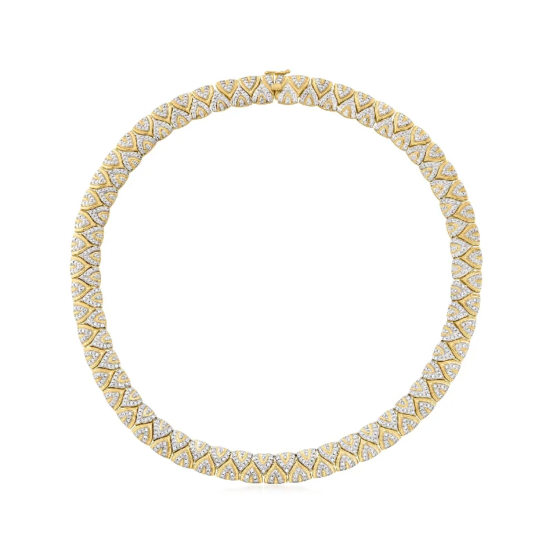 Ross-Simons Diamond Collar Necklace in 18kt Gold Over Sterling