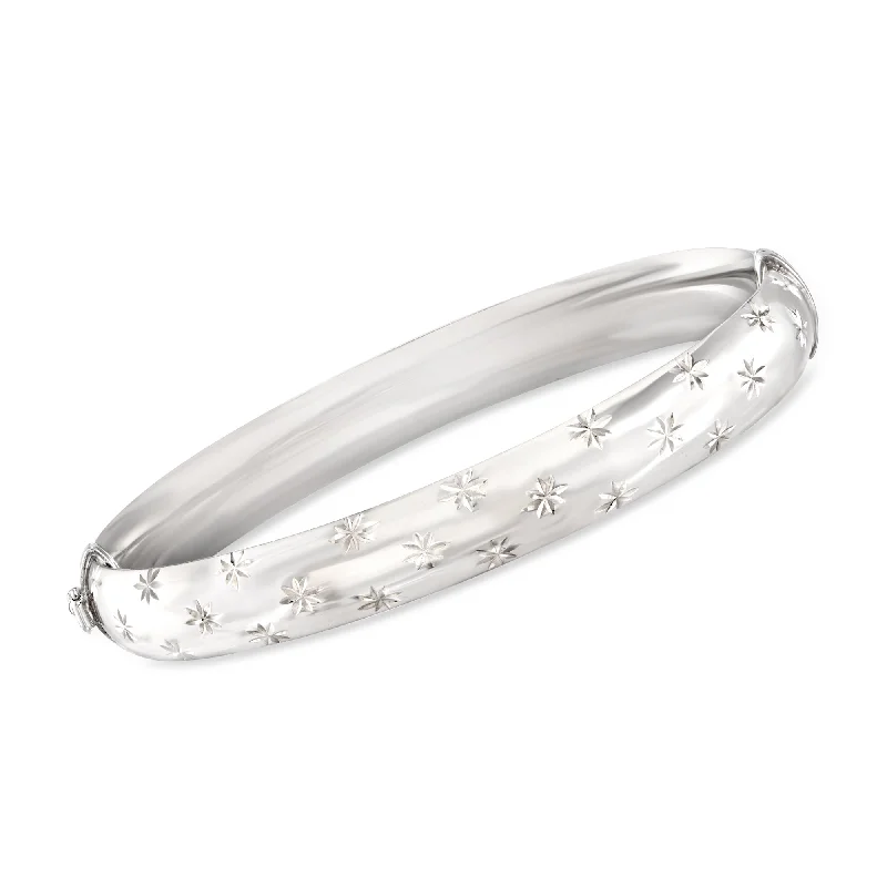 Ross-Simons Diamond-Cut and Polished Sterling Silver Bangle Bracelet