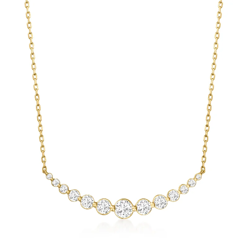 Timeless Beauty, Unbeatable Deals – Jewelry Sale On Ross-Simons Diamond Smile Necklace in 14kt Yellow Gold