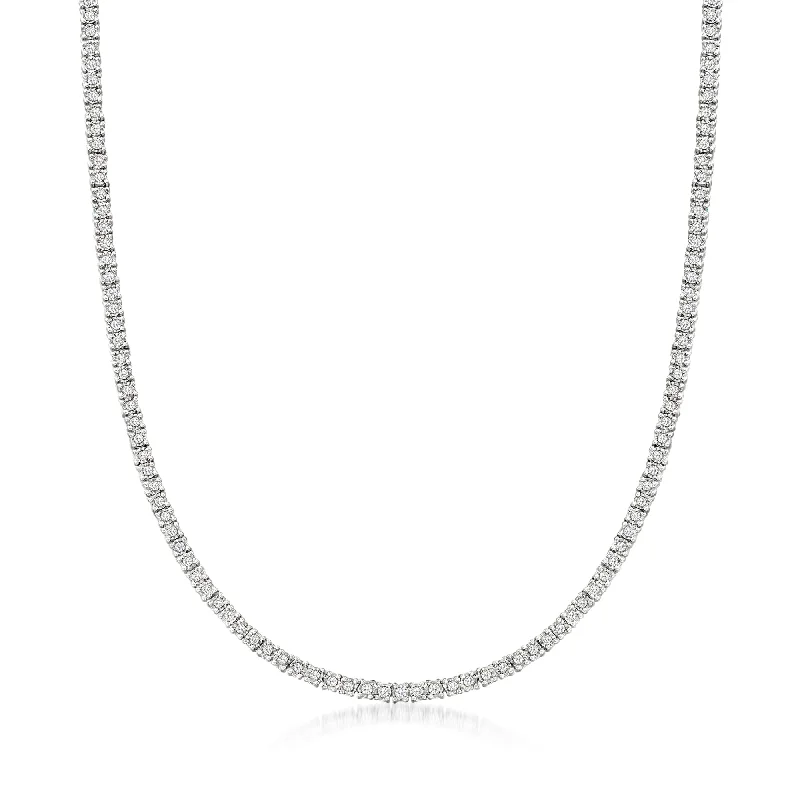 The Perfect Accessory For Less – Jewelry Sale Live Ross-Simons Diamond Tennis Necklace in Sterling Silver The Perfect Accessory For Less – Jewelry Sale Live Ross-Simons Diamond Tennis Necklace in Sterling Silver