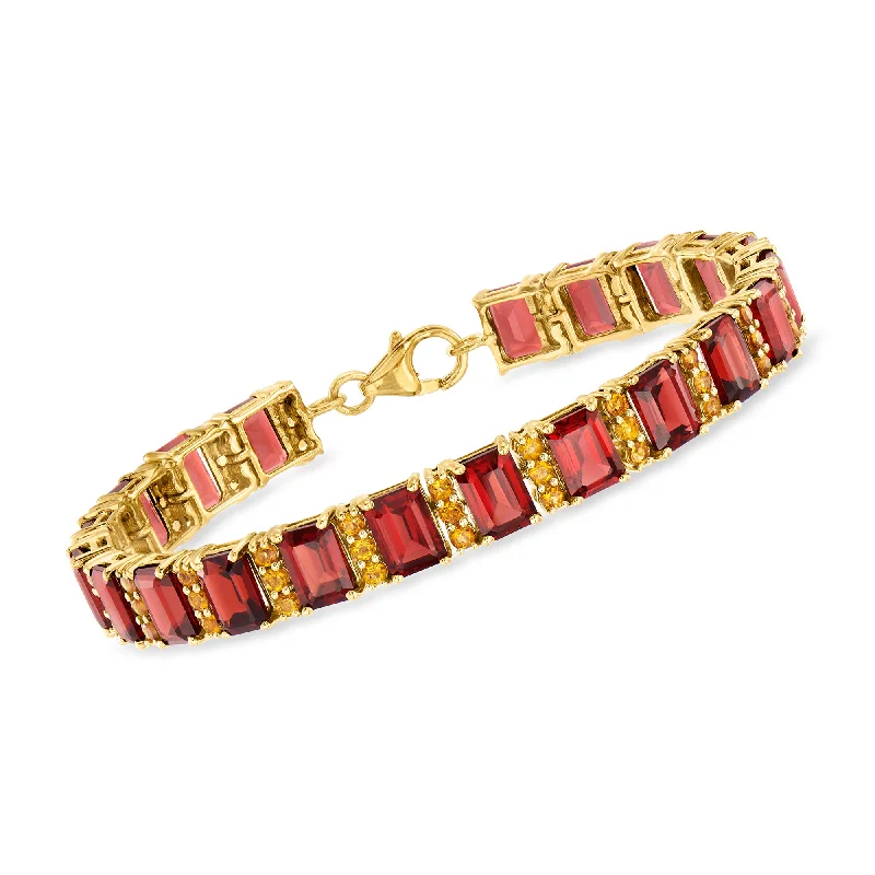 Save On Luxury Jewelry Pieces – Limited-Time Offers Ross-Simons Garnet Bracelet With Citrines in 18kt Gold Over Sterling