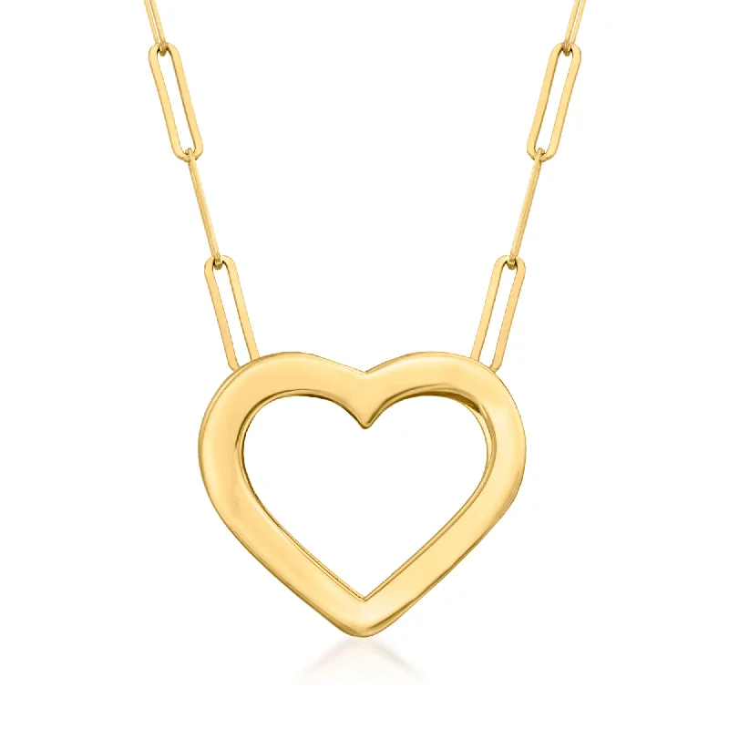 Breathtaking Jewelry At Limited-Time Savings Ross-Simons Italian 14kt Yellow Gold Heart Paper Clip Link Necklace