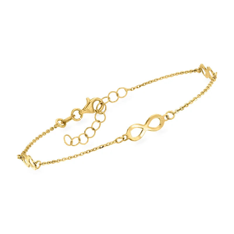 Your Dream Jewelry At Dream Prices – Shop Now Ross-Simons Italian 14kt Yellow Gold Triple Infinity Station Bracelet