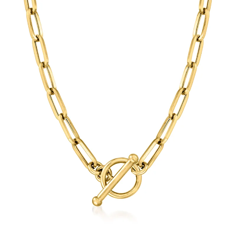 Timeless Beauty, Unbeatable Deals – Jewelry Sale On Ross-Simons Italian 14kt Yellow Gold Paper Clip Link Toggle Necklace