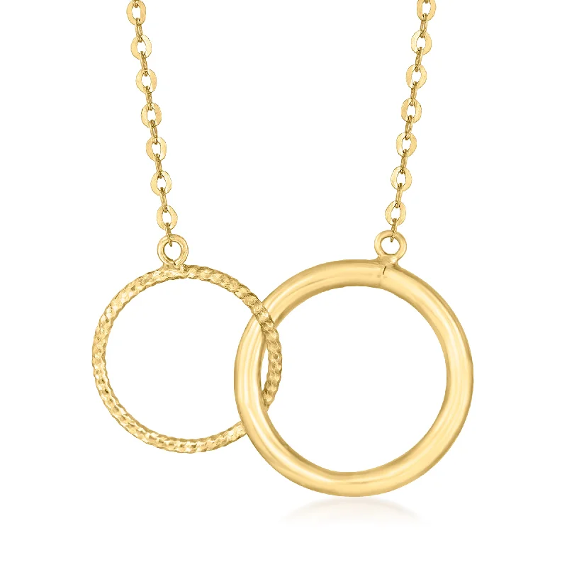 Handcrafted Beauty At Affordable Prices Ross-Simons Italian 18kt Yellow Gold Interlocking-Circle Necklace. 18 inches