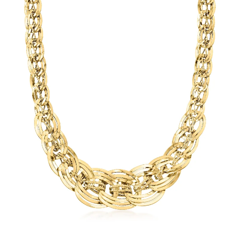 Ross-Simons Italian 18kt Yellow Gold Interlocking Link Necklace