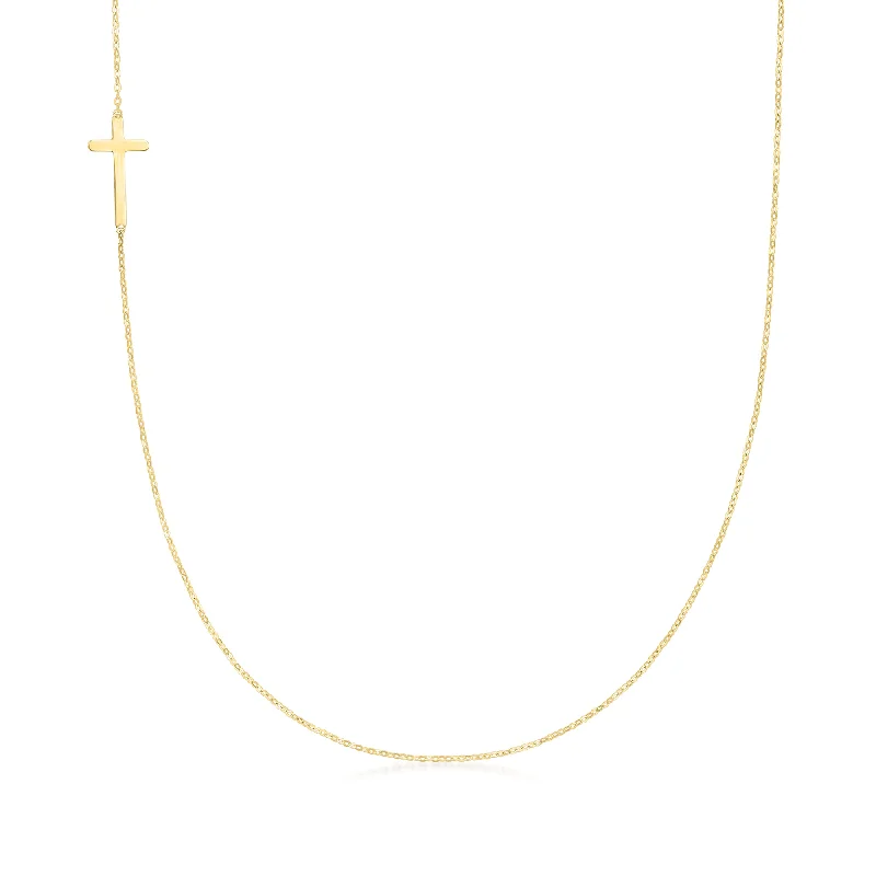 Big Discounts On Elegant Jewelry Collections Ross-Simons Italian 18kt Yellow Gold Vertical Cross Necklace