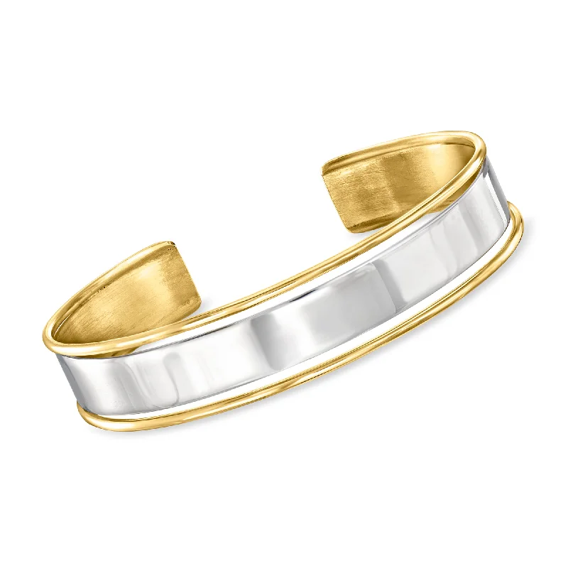 Timeless Jewelry At Special Discount Rates Ross-Simons Italian 2-Tone Sterling Silver Cuff Bracelet