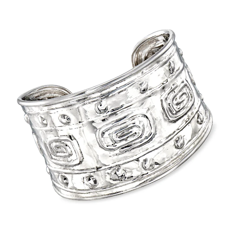 Don't Miss These Dazzling Jewelry Discounts Ross-Simons Italian Sterling Silver Etruscan-Style Cuff Bracelet