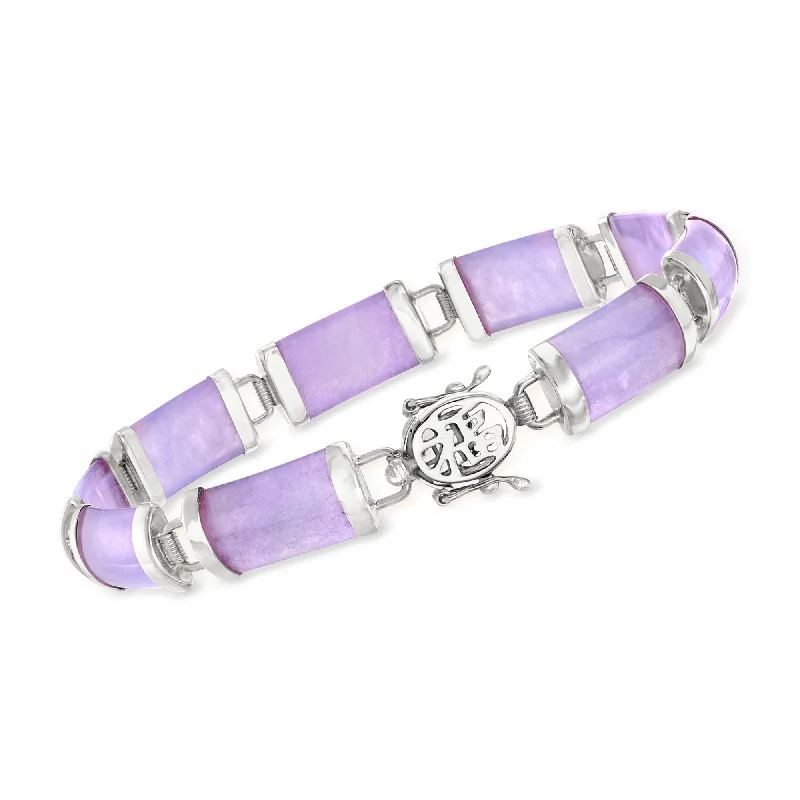 Must-Have Jewelry Pieces At Reduced Prices Ross-Simons Lavender Jade "Good Fortune" Bracelet in Sterling Silver