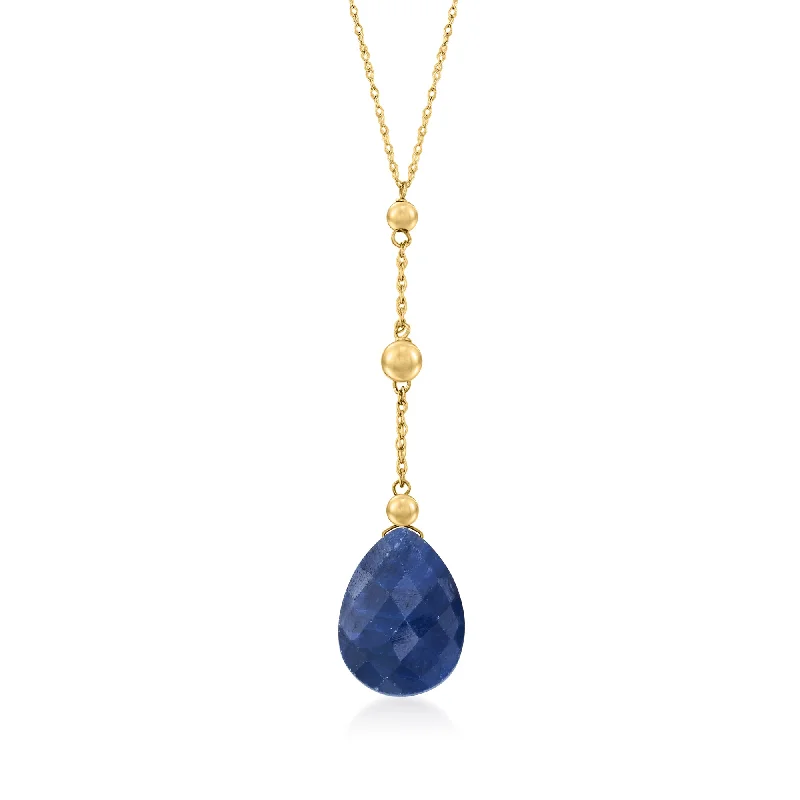 Ross-Simons Sapphire Y-Necklace in 14kt Yellow Gold