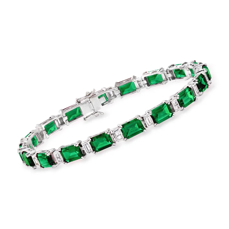 Celebrate With Sparkle – Jewelry Sale Now Live Ross-Simons Simulated Emerald and . CZ Bracelet in Sterling Silver