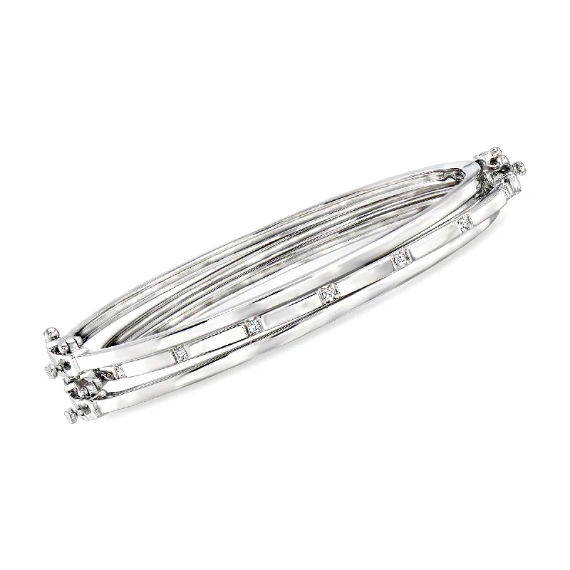 Trending Jewelry Styles Now At Limited-Time Discounts RS Pure by Ross-Simons Diamond and Sterling Silver Jewelry Set: 3 Bangle Bracelets