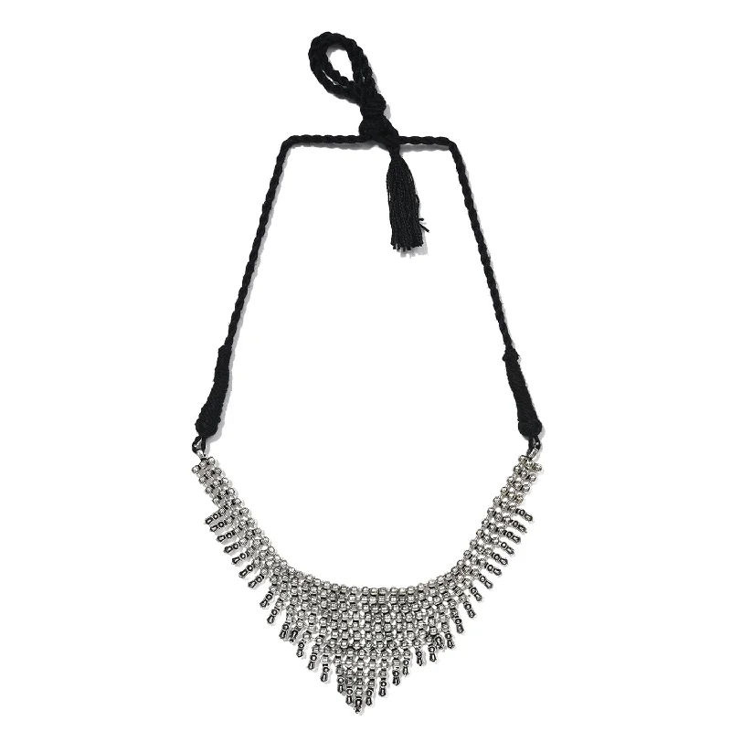 Limited-Stock Jewelry Sale – Shop Before It's Gone Silver Color Silver Oxidised Triangular Necklace For Women's