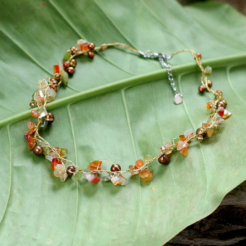 Unmissable Deals On Handmade Jewelry Collections Tropical Elite Carnelian & Peridot Necklace