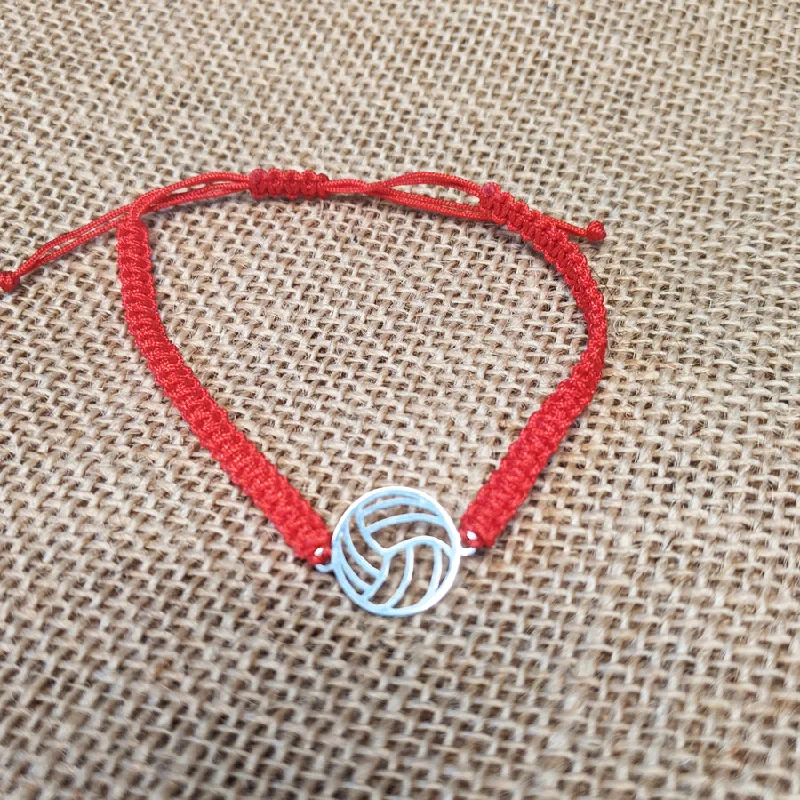 Upgrade Your Collection With Our Limited-Time Jewelry Sale Volleyball Charm Bracelet with Red Band