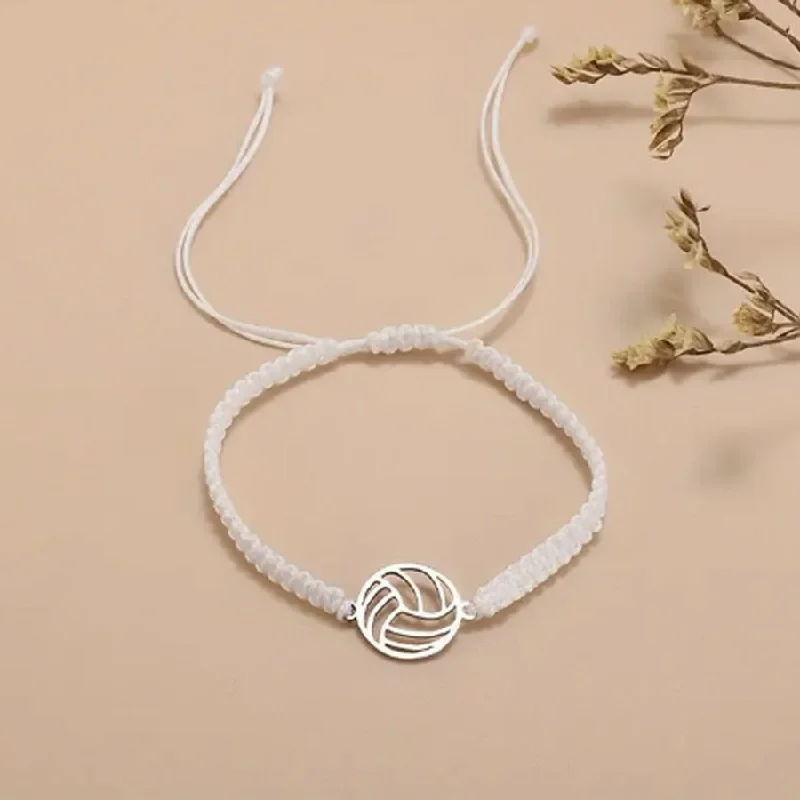 Big Savings On Your Favorite Jewelry Pieces Volleyball Charm Bracelet with White Band