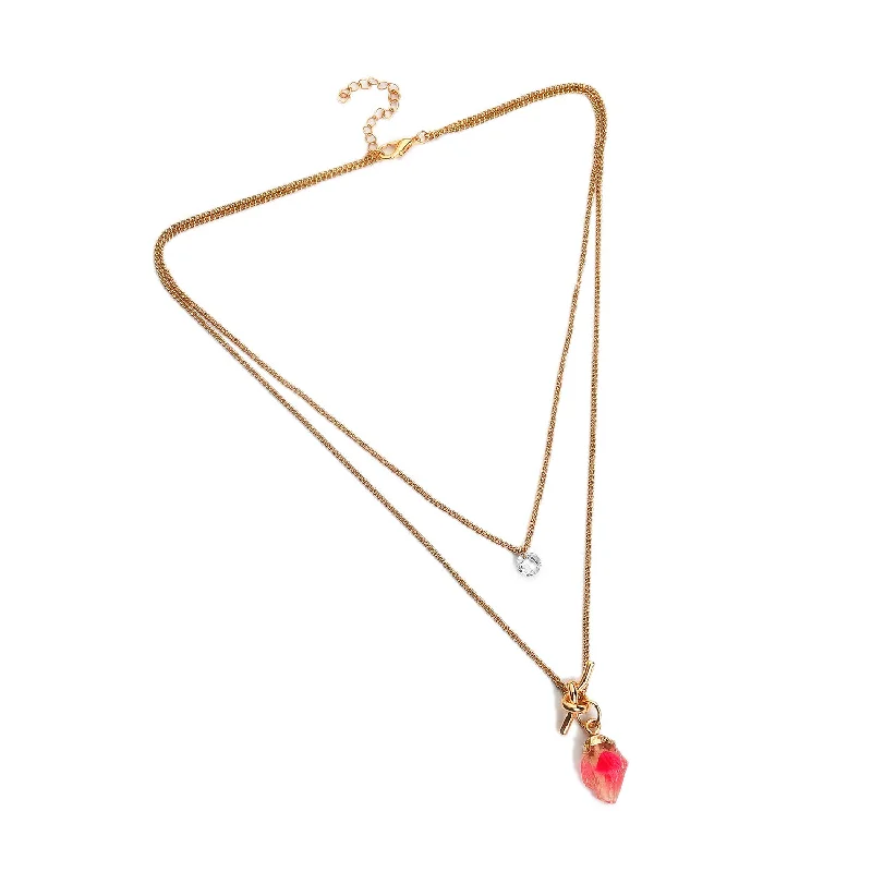 Get The Sparkle You Love At Prices You Adore Women Red Gold-plated Pack Of 2 Pendant