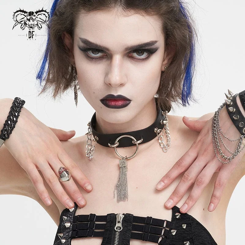 Unmissable Jewelry Discounts – Elevate Your Look For Less Women's Gothic Studded Tassels Chain Choker