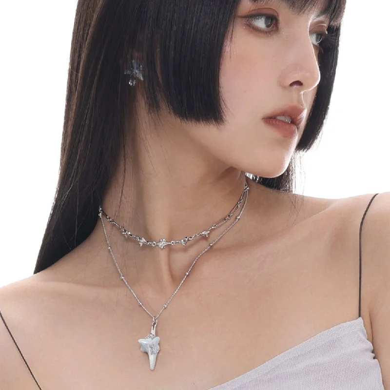 Handcrafted Beauty At Affordable Prices Women's Grunge Star Double Layer Necklace