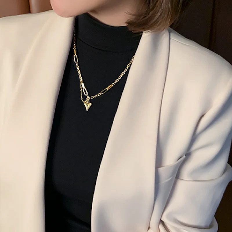 Shine Without Limits – Jewelry Sale Happening Now Womens Link Necklace With Heart Shape Pendant