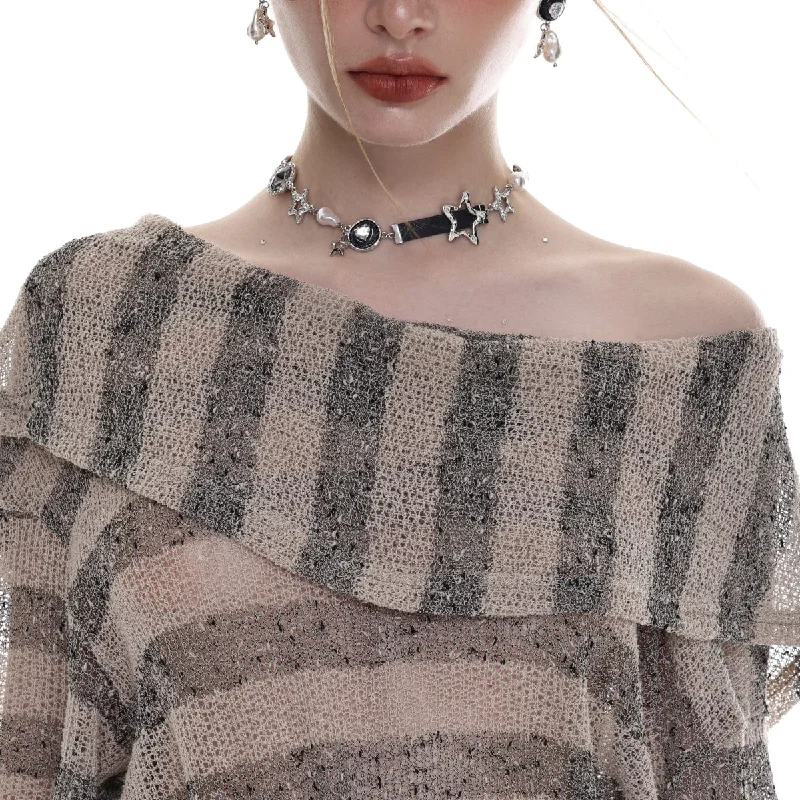 Shop High-Quality Jewelry At Jaw-Dropping Discounts Women's Punk Irregular Star Baroque Pearl Necklace