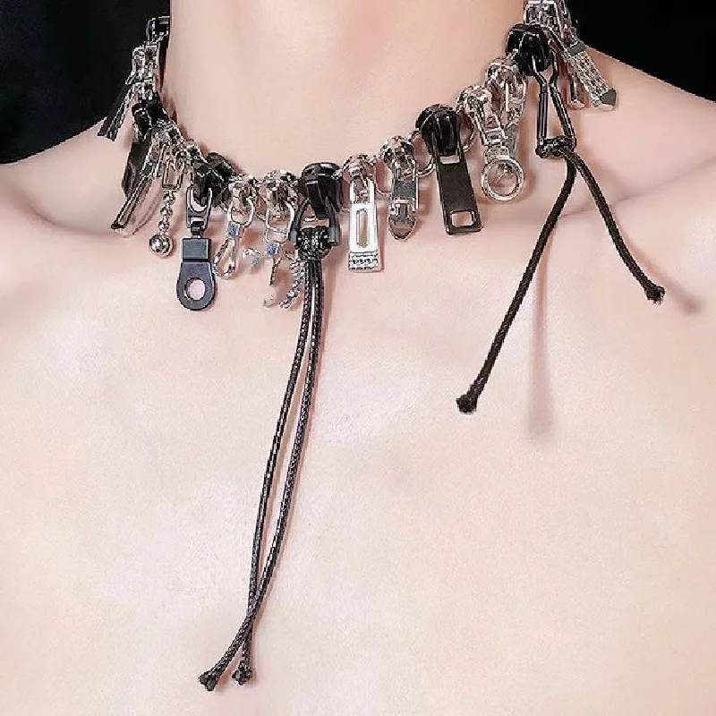 Stunning Statement Jewelry, Unbeatable Discounts Women's Punk Zipper Choker
