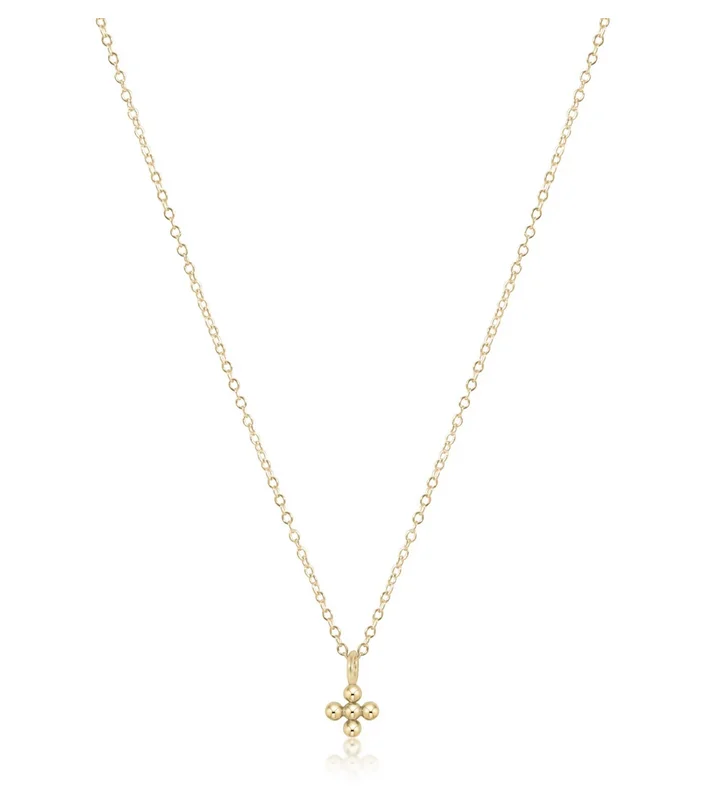 E Newton 16" Necklace Classic Beaded Signature Cross Charm