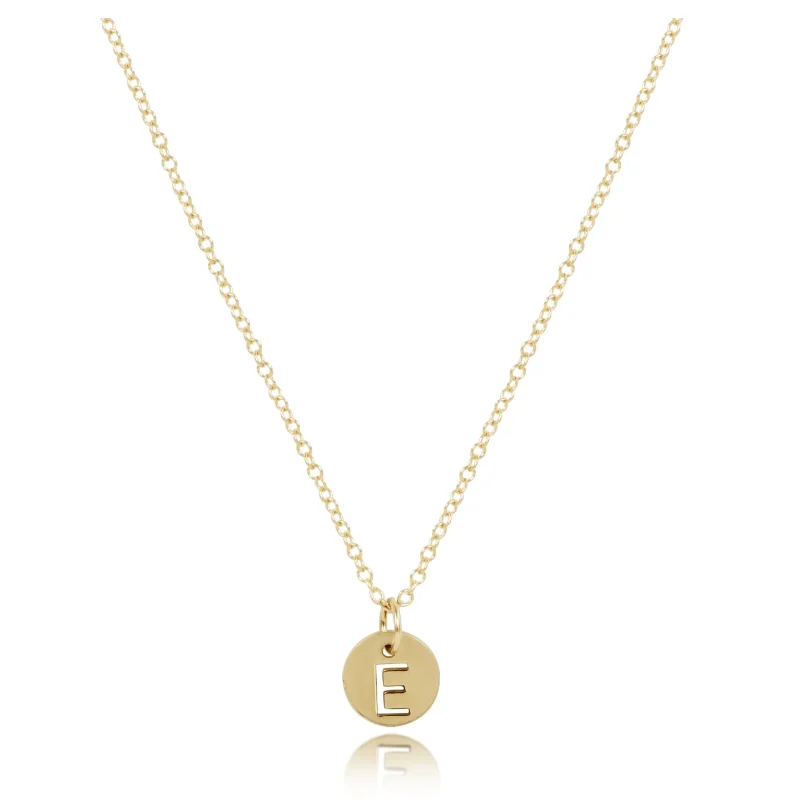 E Newton 16" Necklace Gold - Respect Gold Disc (Initial)