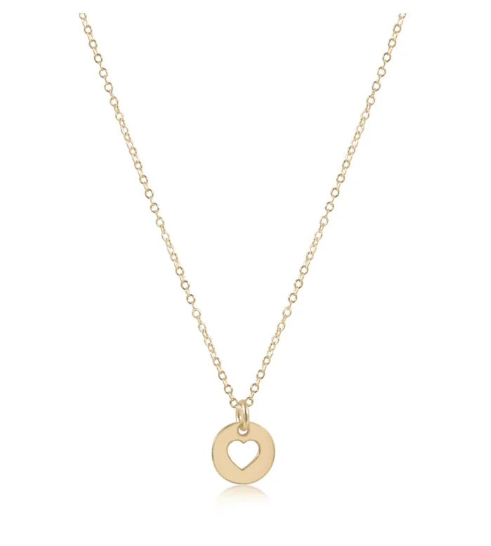 E Newton 16" Necklace  - Love Gold Disc