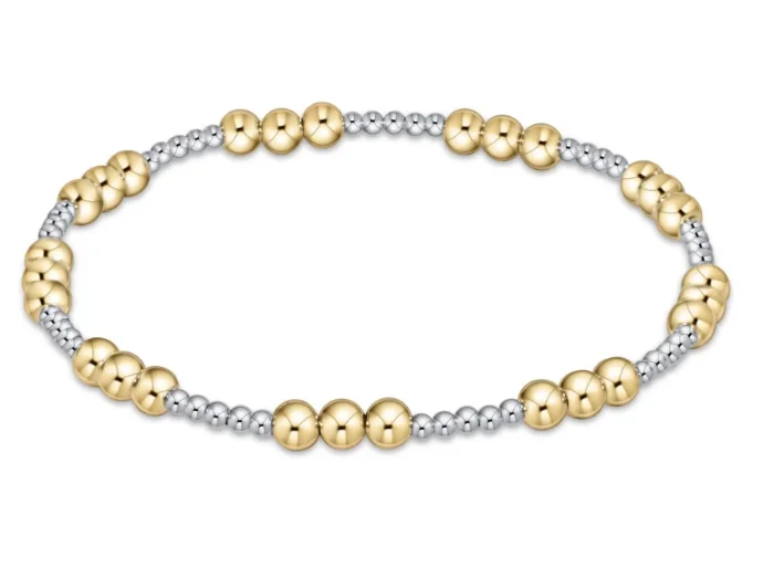 E Newton Classic Joy Pattern Bead Bracelet - Mixed Metal