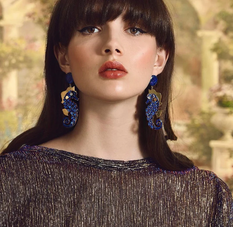 Once-A-Year Jewelry Sale – Grab Your Favorites Now Seahorse Long Earrings by Elsa O